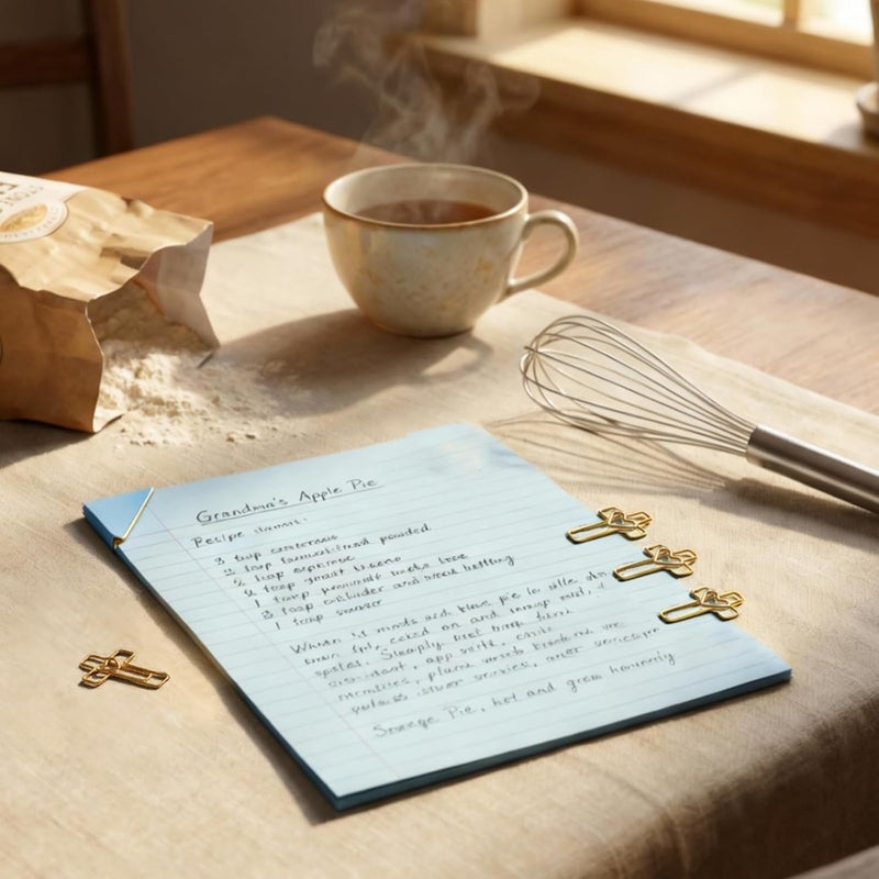 ajabavbd 200PCS Gold Heart Cross Paper Clips, Heart Cross - Bible Study Supplies, christian gifts for women Jesus Bible Stuff bookmark journaling supplies accessories, easter eggs fillers, valentines day cards - Image 5